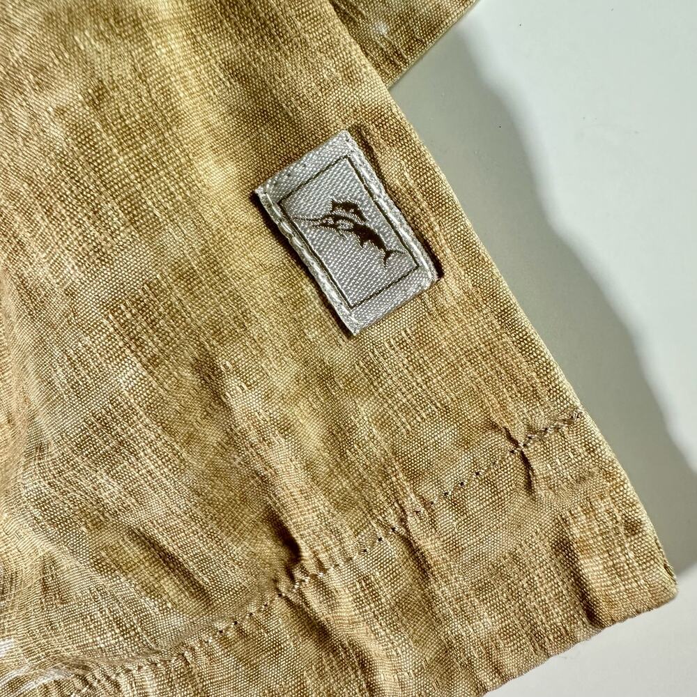 Tommy Bahama Men's XXL Khaki White Tropical Palm Silk Button Up Hawaiian Shirt - Picture 6 of 7